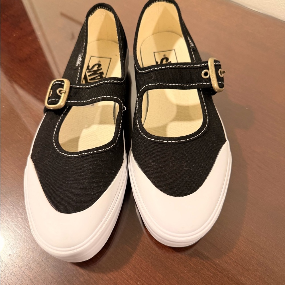 Vans Black and White Mary Jane Shoes